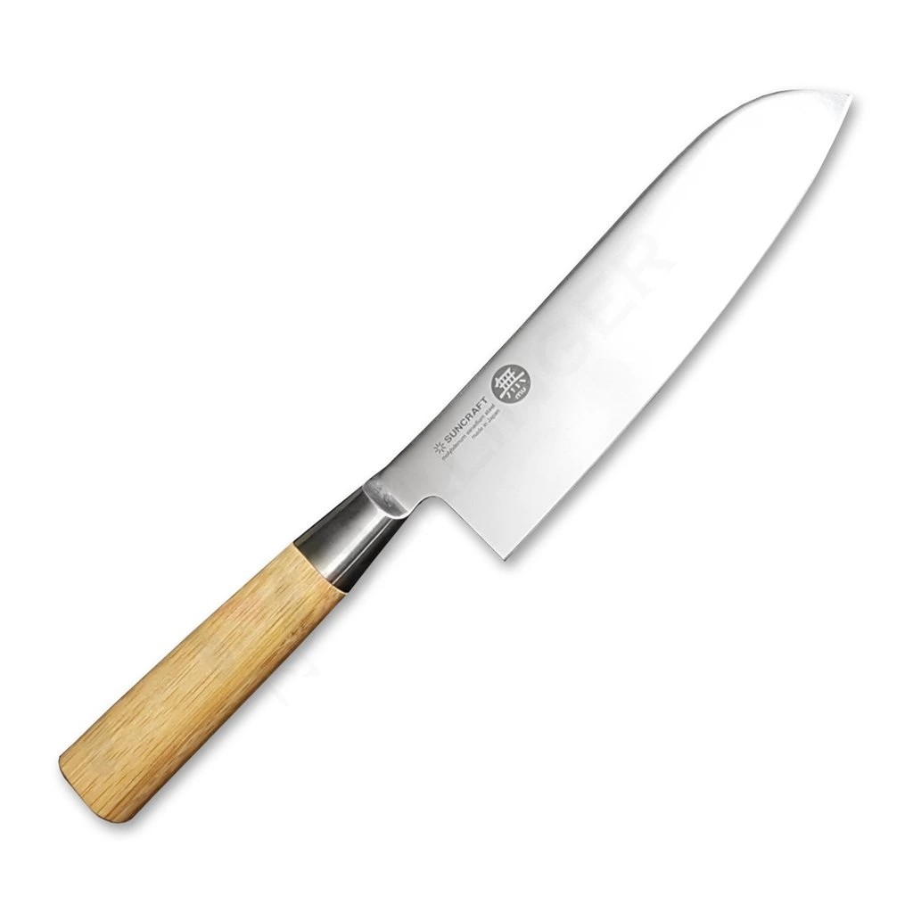 foto Japonsk� kuchy�sk� n�� Santoku 167mm-Suncraft Senzo Bamboo-High carbon